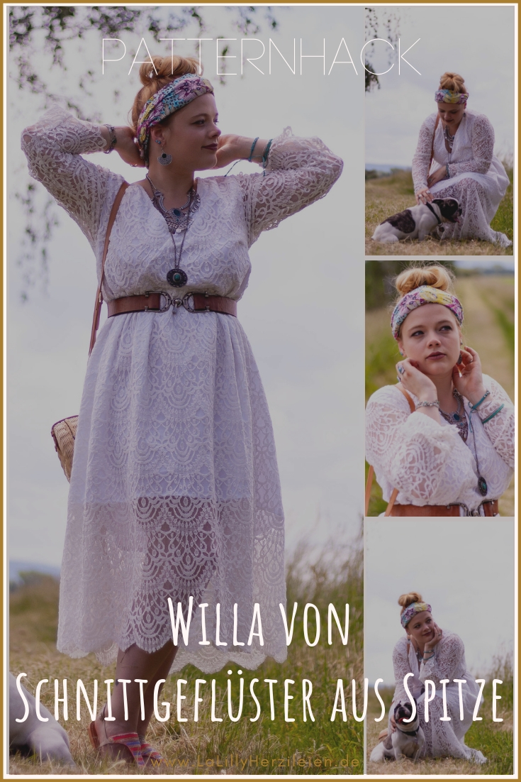 Willa von Schnittgeflüster ist ein Bohho-Hippie-Kleider oder Tunika Schnitt. Ich zeige dir wie du ein romantisches Spitzenkleid aus Willa nähen kannst!