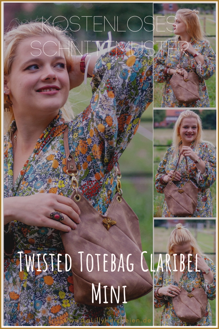 Die Twisted Totebag Claribel ist eine Tasche, die du auch als Anfänger nähen kannst. In der Mini Größe kannst du das Schnittmuster sogar kostenlos bekommen!
