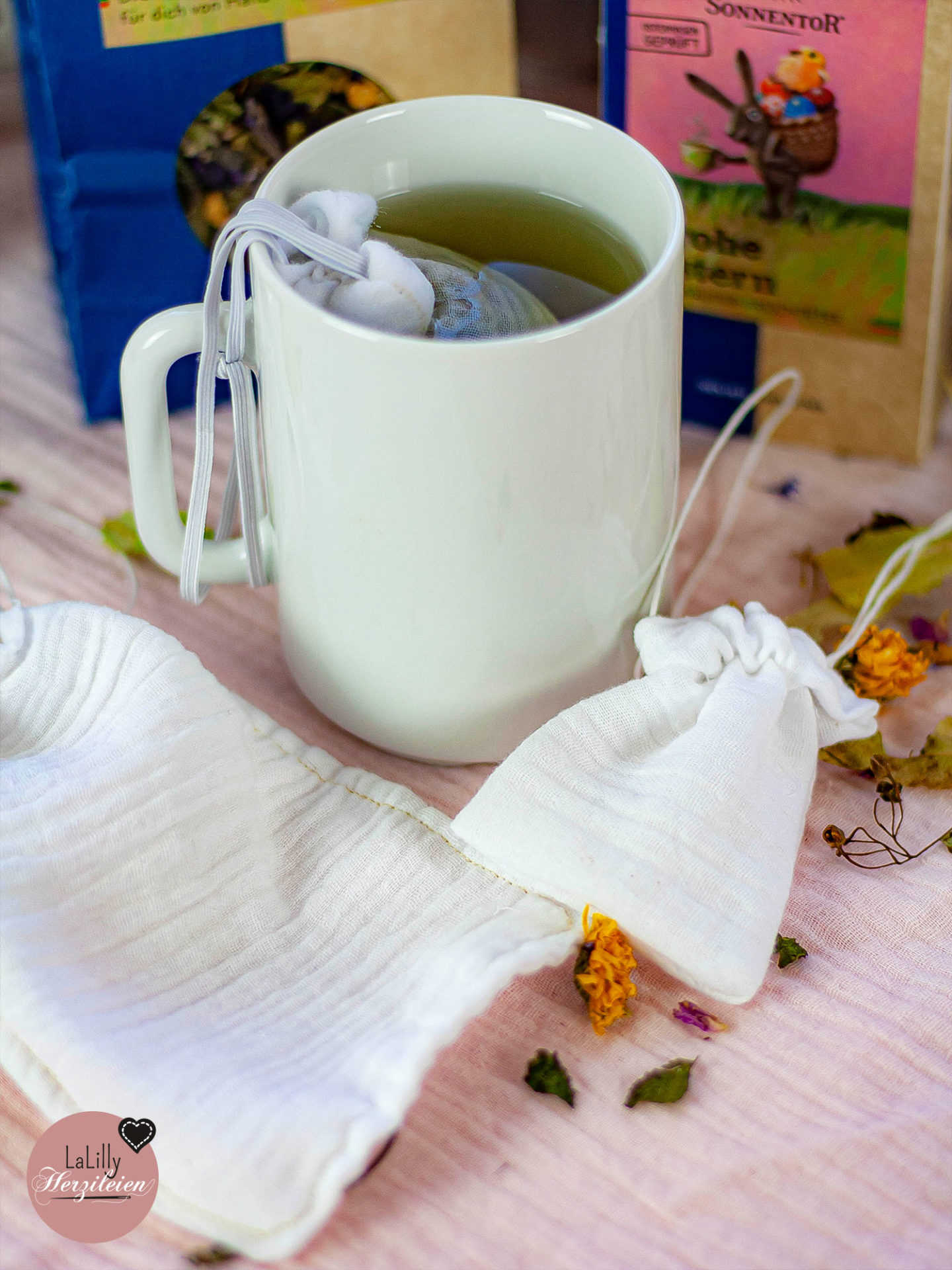 Teebeutel nähen Anleitung für Zerowaste-Teefilter