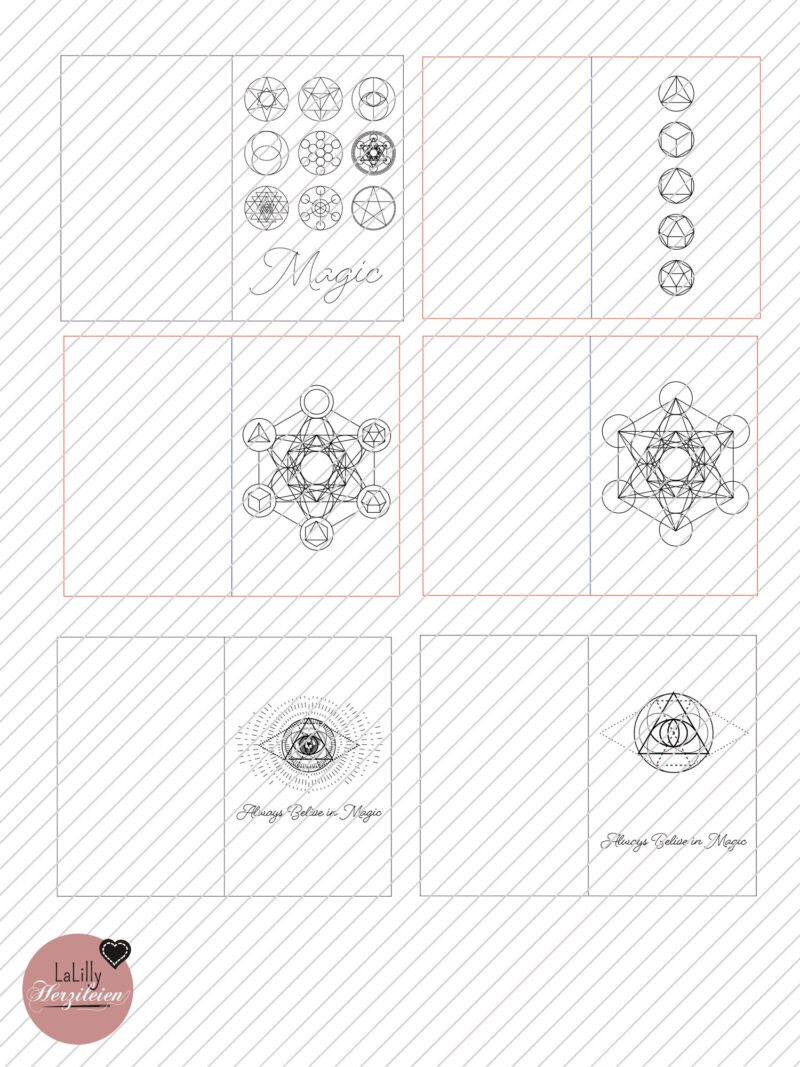 Plotterdateien Sketch & Cut Klappkarten Bundle „Geometric Magic“