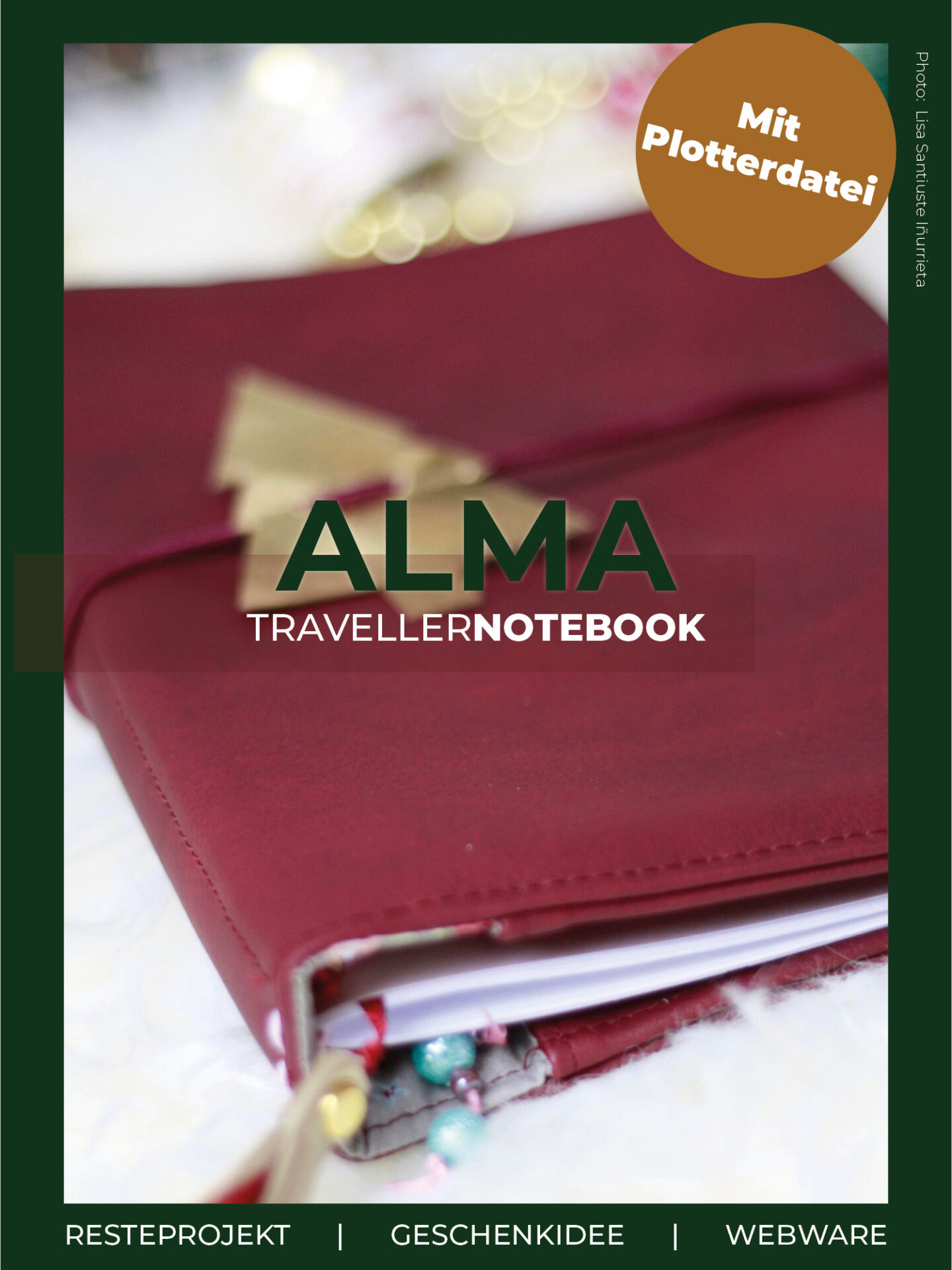 Näh dir ds Travellernotebook Journal Alma für deine Notizbücher, oder als Geschenk.