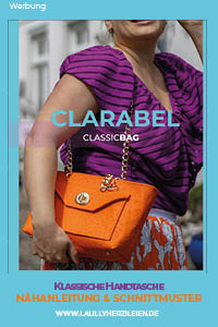 Classic Bag Clarabel ist eine klassische Handtasche die in vier Größen und mit vielen verschiedenen Frontklappengenäht werden kann. Auch für Anfängeern beim Taschennähen geeignet!