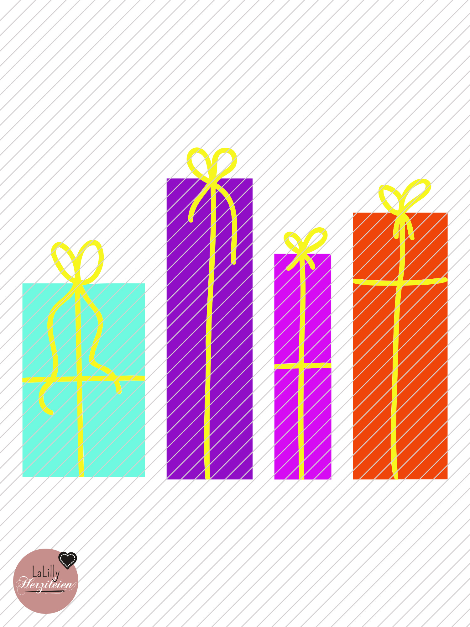 Übersicht kostenlose Plotterdatei Colorful Giftboxes